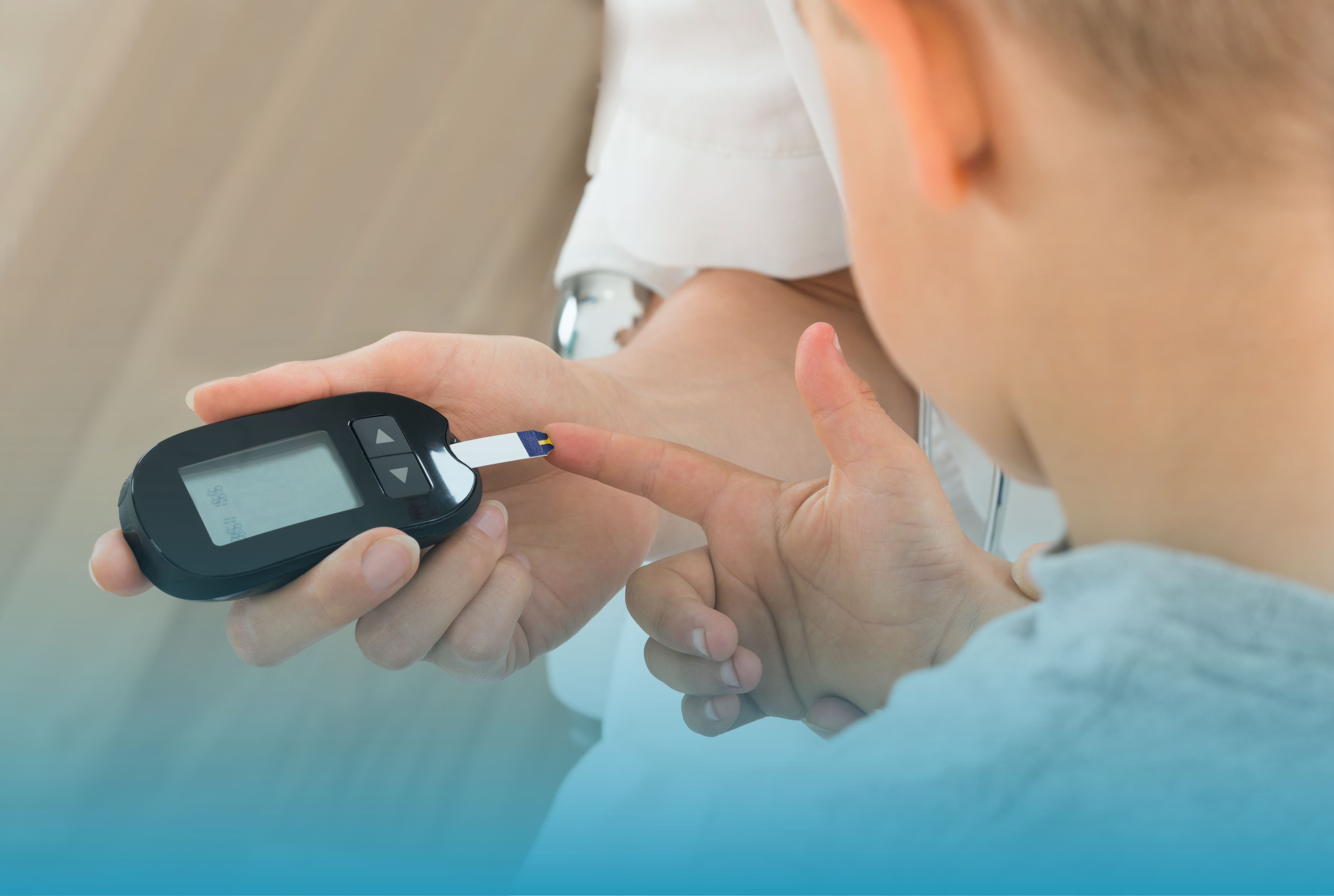 Mother And Child Checking Blood Sugar Banner