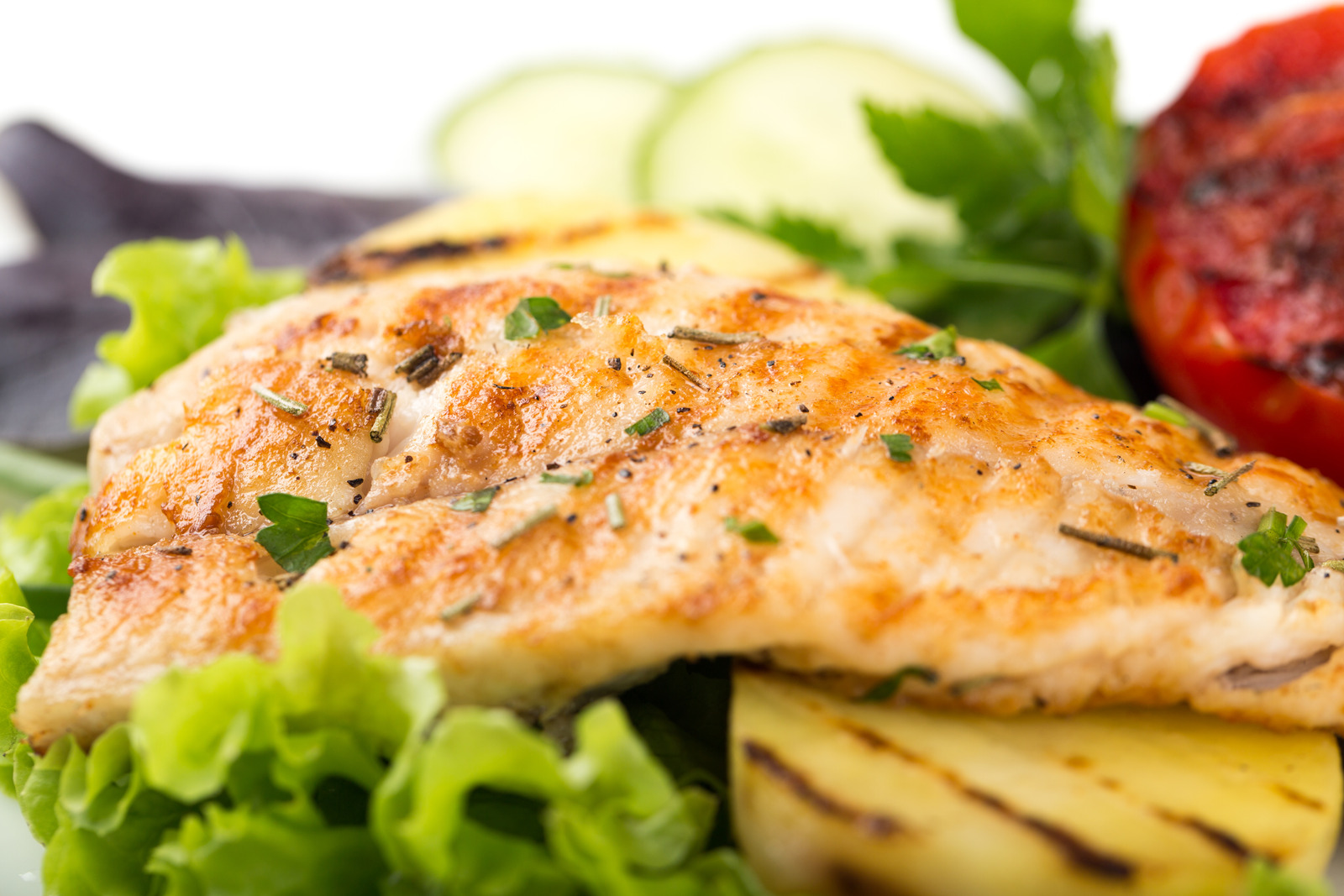 Fish and vegetables. 