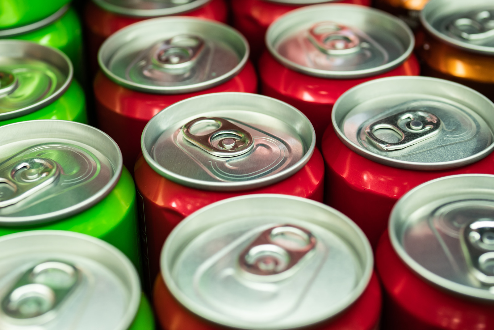 Soft Drink Cans In A Row