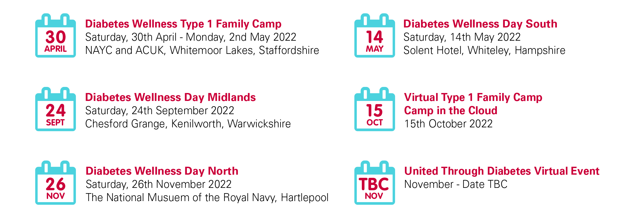 DRWF Save the Dates 2022 Calendar 