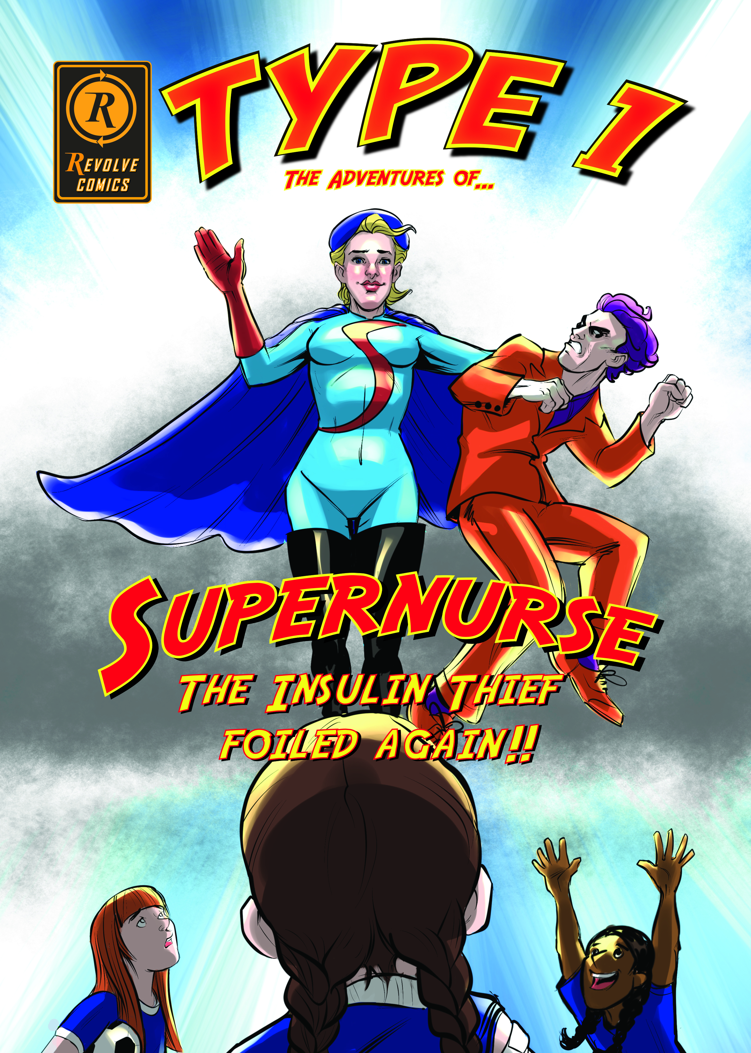 Xanthe's diabetes superhero comic book cover created by Revolve Comics