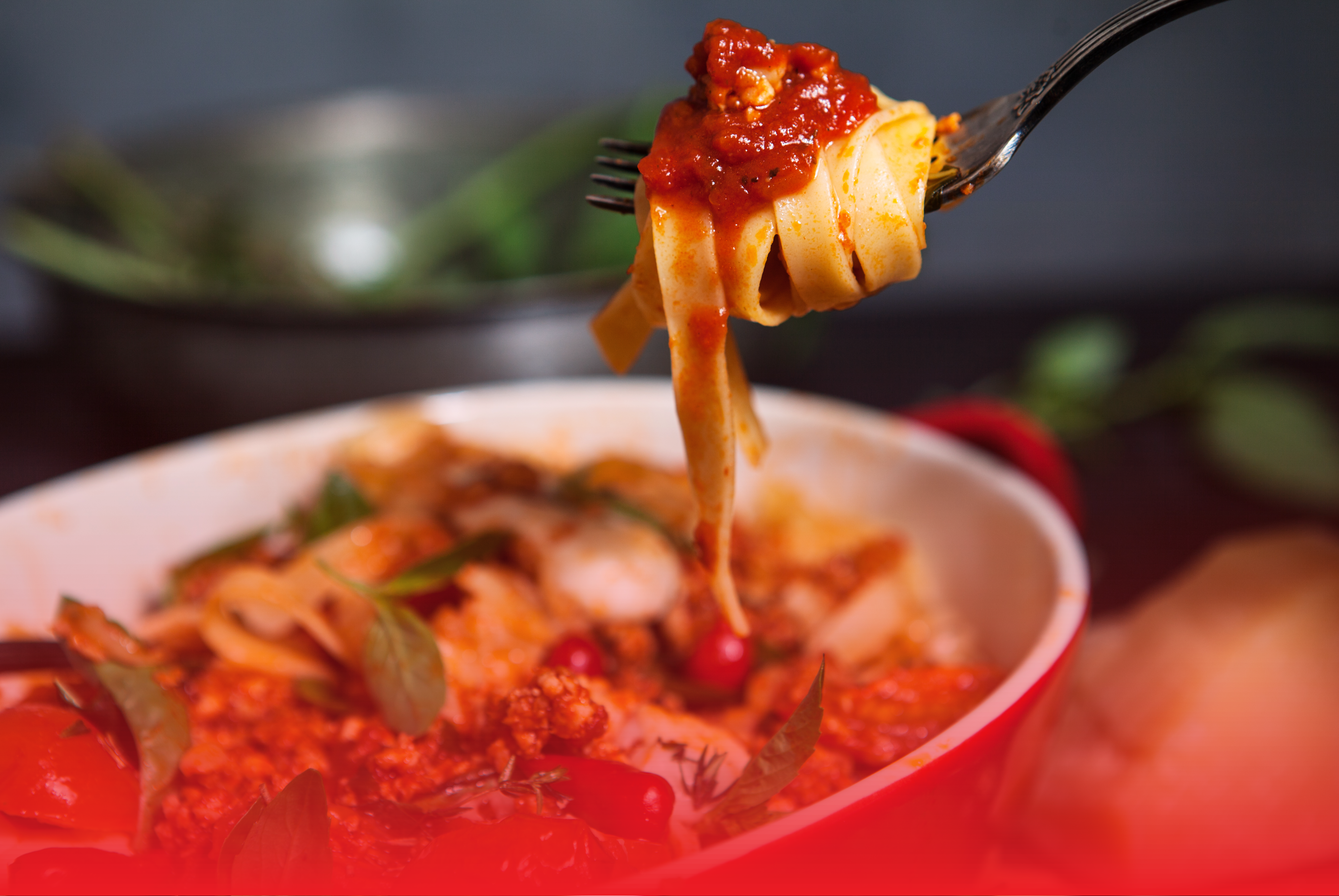 Pasta Bolognese On Fork Banner