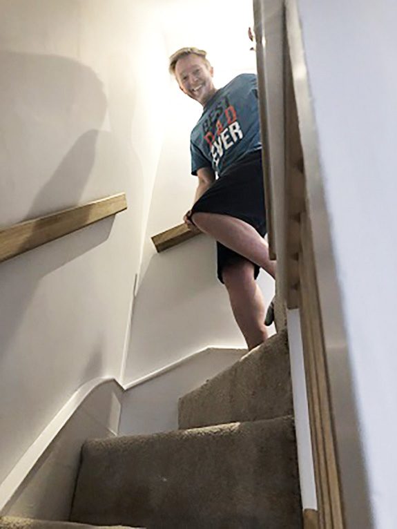 Our fundraiser Chris during his step challenge. 